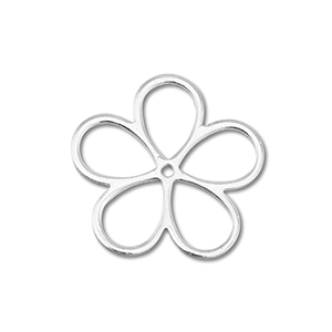 Ciondoli di metallo DQ fiore argento antico (privo di nichel)