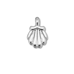 Ciondoli di metallo DQ conchiglia argento antico (privo di nichel)