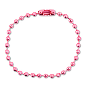 Componenti colorati anello catena a palline con chiusura rosa lucido
