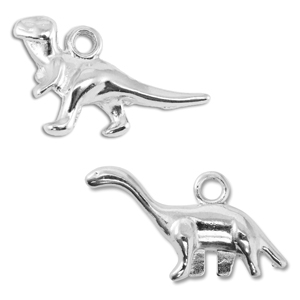 Ciondoli di metallo DQ dinosauro argento antico (privo di nichel)