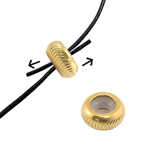Componenti in acciaio inossidabile chiusura con perline scorrevoli con motivo 6mm oro