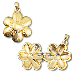 Ciondoli in ottone Eco-brass&reg; medaglione fiore oro