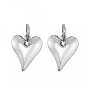 Orecchini in acciaio inossidabile cuore argento