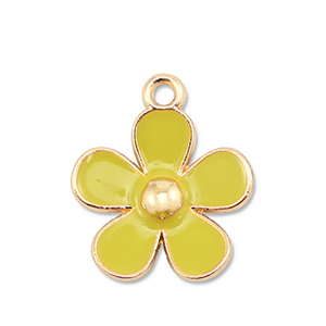 Ciondoli di metallo smalto fiore oro-giallo