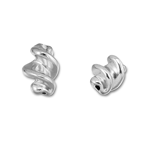 Perline in acciaio inossidabile spirale argento
