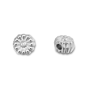 Perline in acciaio inossidabile fiore argento