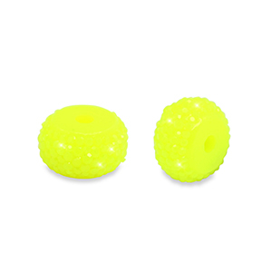 Perline in resina rondella 10mm giallo neon