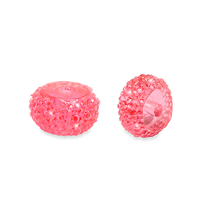 Perline in resina rondella 6mm rosa corallo