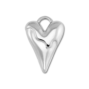 Ciondoli in acciaio inossidabile cuore argento