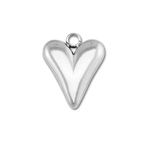 Ciondoli in acciaio inossidabile cuore argento