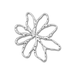 Ciondoli / distanziatore in acciaio inossidabile fiore argento