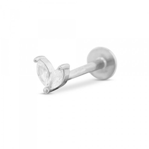 Piercing all'orecchio in acciaio inossidabile foglia argento