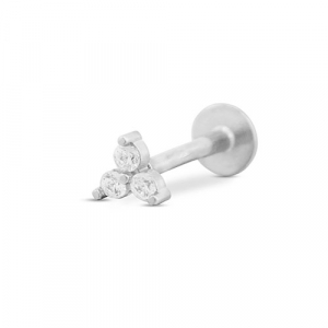 Piercing all'orecchio in acciaio inossidabile triangolo argento