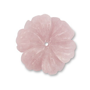 Perline in pietra naturale Quarzo Rosa fiore rosa chiaro