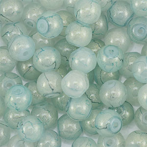 Perline di vetro con glitterato 4mm verdoso gris-oro