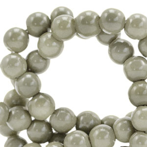 Perline di vetro 4 mm opache verde olivastro