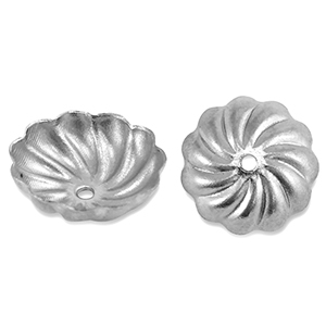 Componenti in acciaio inossidabile tappi per perline fiore argento