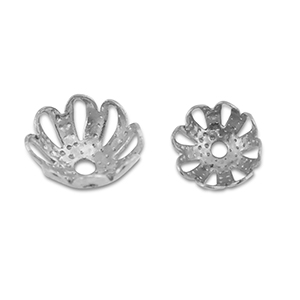 Componenti in acciaio inossidabile tappi per perline fiore argento