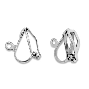 Componenti in acciaio inossidabile orecchini clip con anellino argento