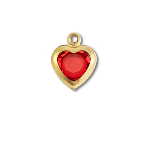 Ciondoli in acciaio inossidabile cuore oro-rosso