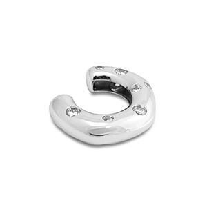 Orecchini in acciaio inossidabile ear cuff con zircone argento-cristallo