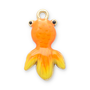 Ciondoli in acciaio inossidabile pesce oro-arancione-giallo
