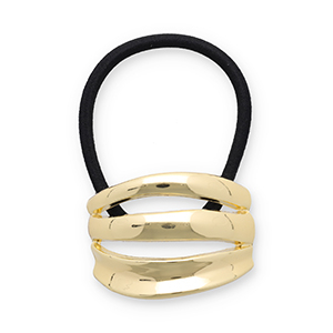 Accessori per capelli elastici per capelli con metallo oro-nero