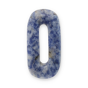 Perline in pietra naturale Sodalite e Microclino ovale blu-bianco