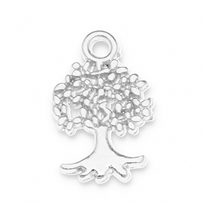 Ciondoli di metallo DQ albero argento antico (privo di nichel)