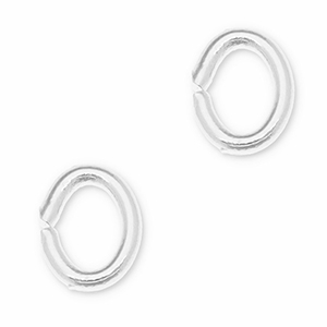 Componenti di metallo DQ anellino apribile ovale argento antico (privo di nichel)