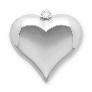 Ciondoli in acciaio inossidabile cuore argento
