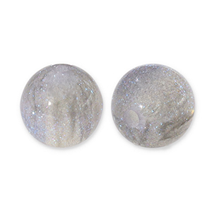 Perline in acrilico con glitterato 6 mm grigio-turchese