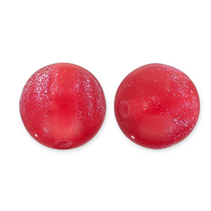 Perline in acrilico con glitterato 12 mm rosso-turchese