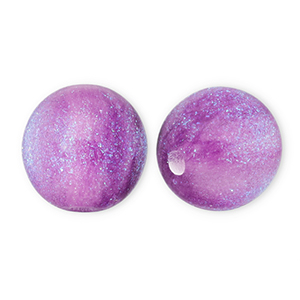 Perline in acrilico con glitterato 12 mm viola-turchese