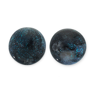Perline in acrilico con glitterato 12 mm nero-turchese