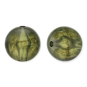 Perline in acrilico 12mm tonda verde oliva