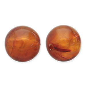 Perline in acrilico 12mm tonda marrone arancia