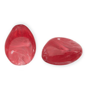 Perline in acrilico goccia rosso-bianco