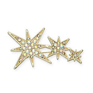 Broches stelle oro-trasparente rivestimento AB