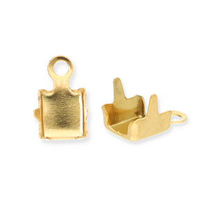 Componenti in acciaio inossidabile terminale per catena strass 4mm oro