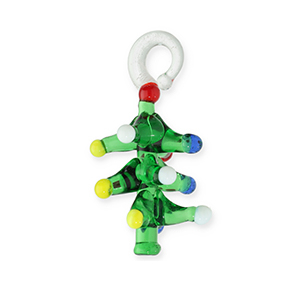 Pendenti di vetro albero di Natale verde-multicolore