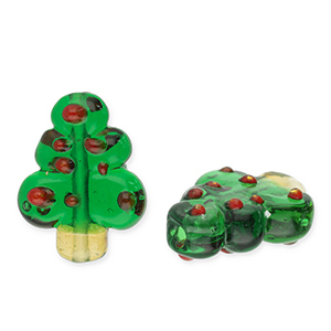 Perline di vetro albero di Natale verde scuro