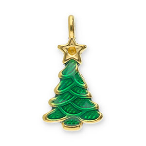 Ciondoli in acciaio inossidabile albero di natale oro-verde