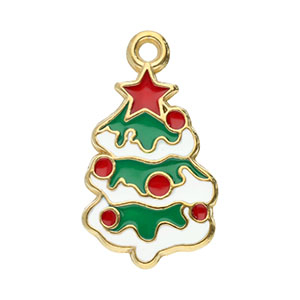 Ciondoli in acciaio inossidabile albero di natale oro-bianco-rosso-verde
