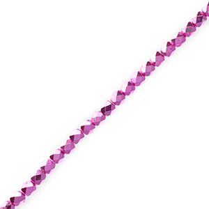 Perline sfaccettate rosa fucsia metallico