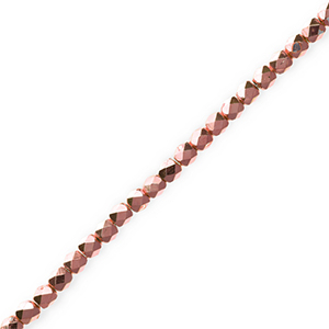 Perline sfaccettate rosa vintage metallico