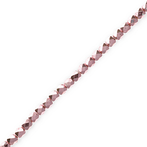 Perline sfaccettate rosa chiaro metallico