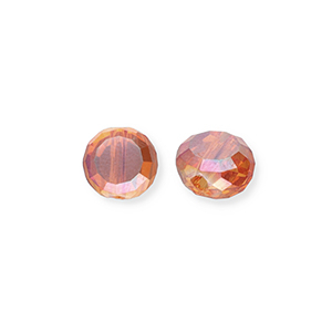 Perline sfaccettate arancio fiamma-rivestimento AB