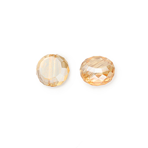 Perline sfaccettate beige pesca-effetto perlato