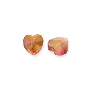 Perline sfaccettate fashion cuore arancio fiamma-rivestimento AB